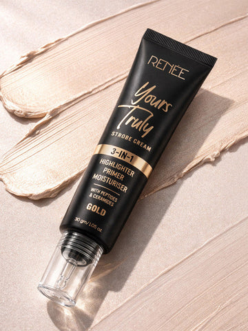 Yours Truly Multipurpose Strobe Cream For Face - Rose Gold 3-In-1 Non Sticky - 30g